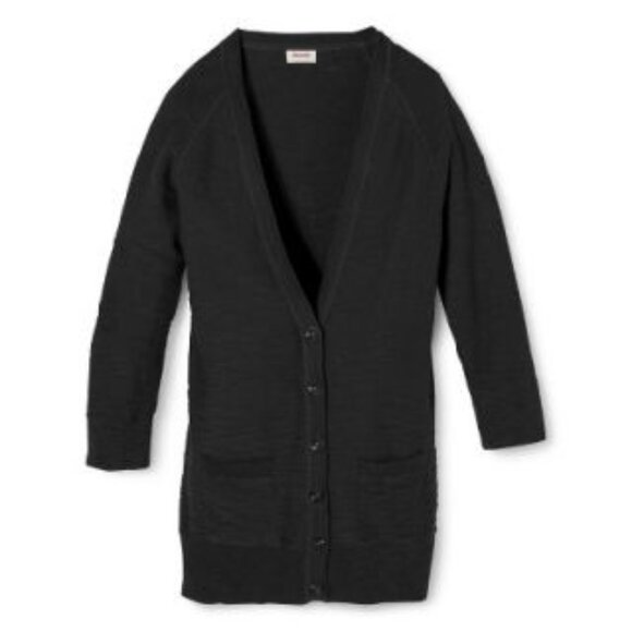 Mossimo Knit Quarter Sleeve Black Cardigan Sweater - Picture 1 of 9